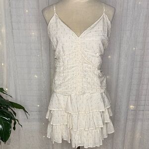 Elegant White Tiered Mini Dress